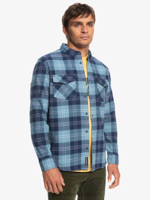 esso Quiksilver uomini camicia a maniche lunghe elasticizzata harelaw harelaw blu provenzale HTZR1509