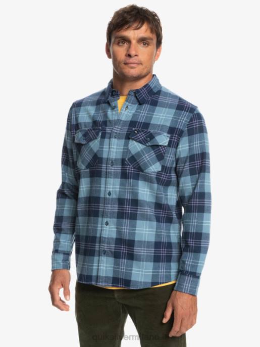 esso Quiksilver uomini camicia a maniche lunghe elasticizzata harelaw harelaw blu provenzale HTZR1509