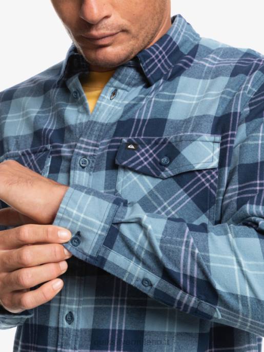 esso Quiksilver uomini camicia a maniche lunghe elasticizzata harelaw harelaw blu provenzale HTZR1509