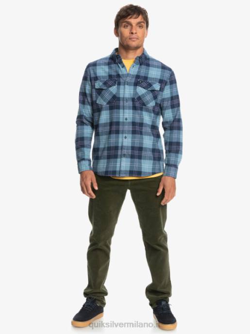 esso Quiksilver uomini camicia a maniche lunghe elasticizzata harelaw harelaw blu provenzale HTZR1509
