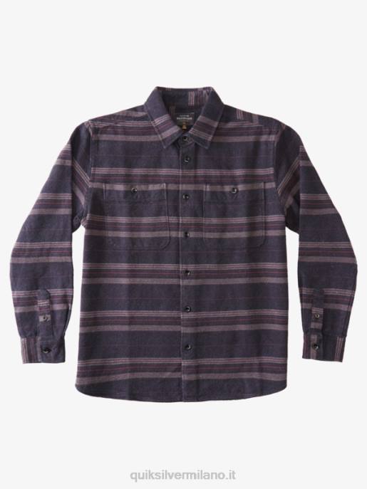 esso Quiksilver uomini camicia a maniche lunghe in flanella con cresta orizzontale waterman cresta orizzontale nera HTZR1121