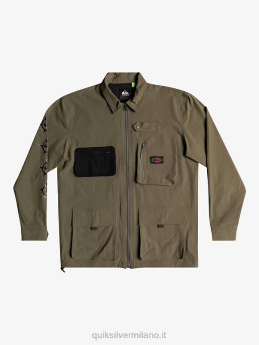 esso Quiksilver uomini camicia a maniche lunghe sotto il cielo foglia d'uva HTZR1718