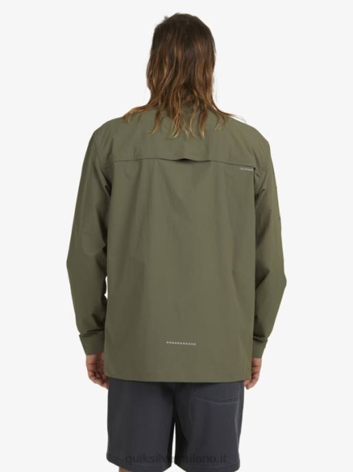 esso Quiksilver uomini camicia a maniche lunghe sotto il cielo foglia d\'uva HTZR1718