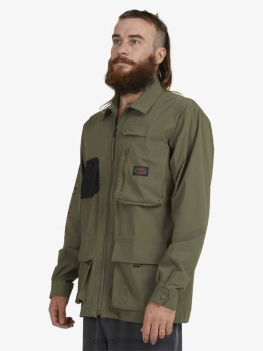 esso Quiksilver uomini camicia a maniche lunghe sotto il cielo foglia d\'uva HTZR1718
