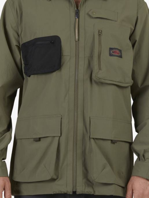 esso Quiksilver uomini camicia a maniche lunghe sotto il cielo foglia d\'uva HTZR1718