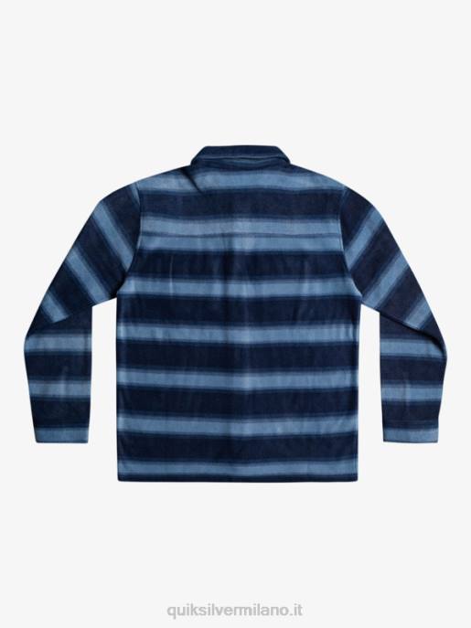 esso Quiksilver uomini camicia di flanella a maniche lunghe da surf days blazer blu navy a righe in flanella HTZR1556