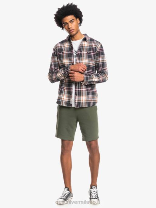 esso Quiksilver uomini camicia di flanella a maniche lunghe intrepide explorer fantasma intrepido HTZR1771