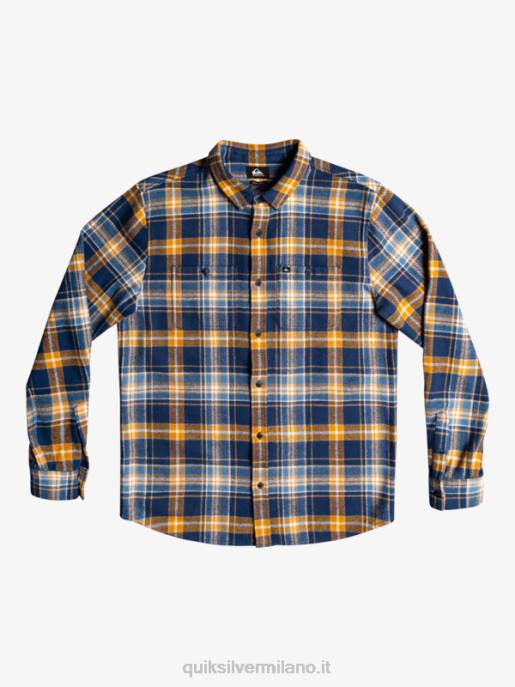 esso Quiksilver uomini camicia di flanella a maniche lunghe intrepide explorer insegne blu intrepido HTZR1770