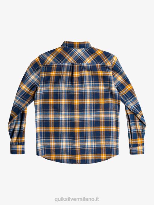 esso Quiksilver uomini camicia di flanella a maniche lunghe intrepide explorer insegne blu intrepido HTZR1770