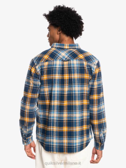 esso Quiksilver uomini camicia di flanella a maniche lunghe intrepide explorer insegne blu intrepido HTZR1770