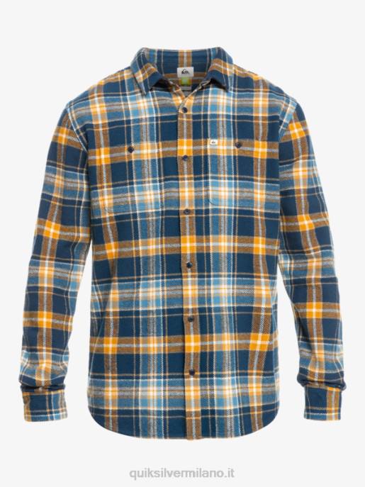 esso Quiksilver uomini camicia di flanella a maniche lunghe intrepide explorer insegne blu intrepido HTZR1770