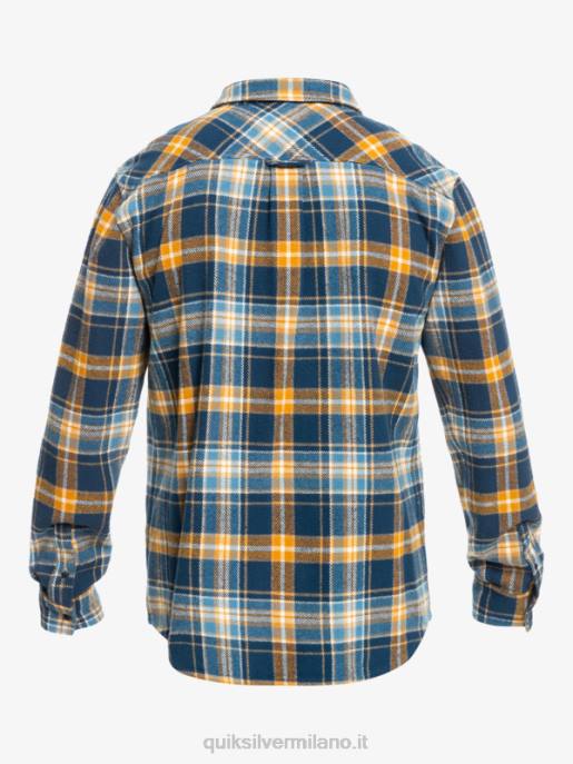 esso Quiksilver uomini camicia di flanella a maniche lunghe intrepide explorer insegne blu intrepido HTZR1770