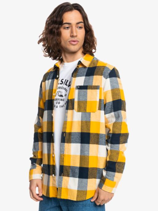 esso Quiksilver uomini camicia di flanella a maniche lunghe motherfly betulla madre mosca 223 HTZR1575