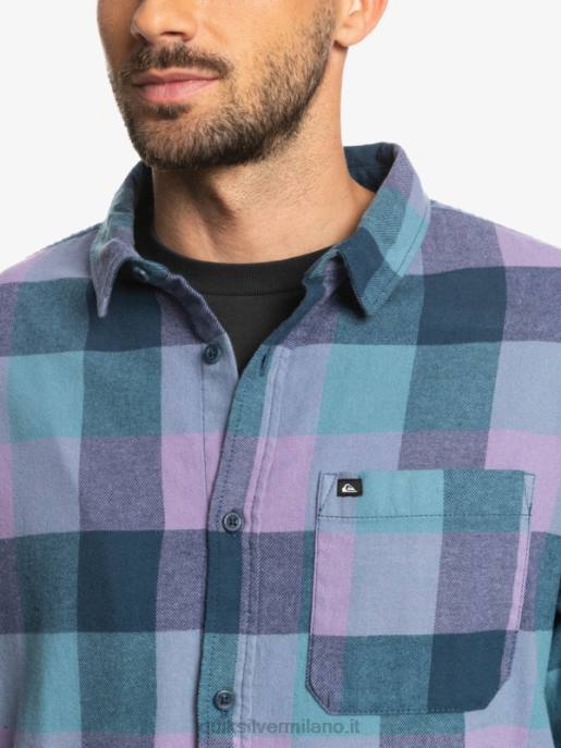 esso Quiksilver uomini camicia di flanella a maniche lunghe motherfly insegne blu motherfly HTZR1572