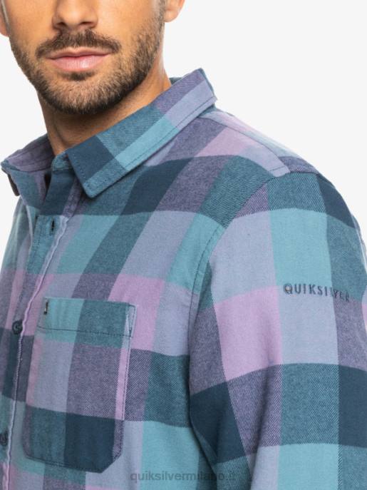 esso Quiksilver uomini camicia di flanella a maniche lunghe motherfly insegne blu motherfly HTZR1572