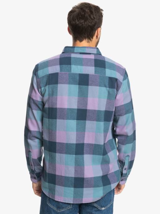 esso Quiksilver uomini camicia di flanella a maniche lunghe motherfly insegne blu motherfly HTZR1572