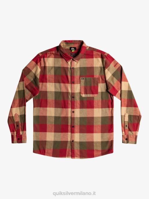 esso Quiksilver uomini camicia di flanella a maniche lunghe motherfly madre mosca del vino rubino HTZR1571