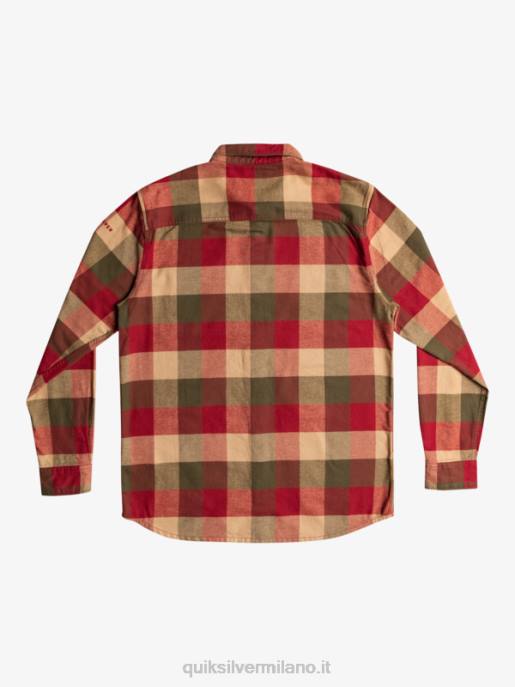 esso Quiksilver uomini camicia di flanella a maniche lunghe motherfly madre mosca del vino rubino HTZR1571