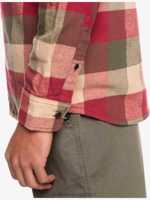 esso Quiksilver uomini camicia di flanella a maniche lunghe motherfly madre mosca del vino rubino HTZR1571