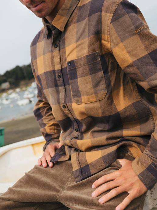 esso Quiksilver uomini camicia di flanella a maniche lunghe motherfly madre mosca dello zucchero di canna HTZR1574
