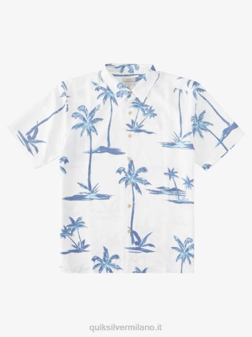 esso Quiksilver uomini camicia hawaiana a maniche corte waterman sea breezer brezza marina blu crepuscolo HTZR1501
