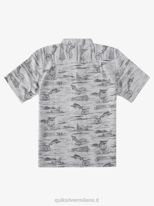 esso Quiksilver uomini camicia hawaiana waterman marlin jig jig di marlin nero HTZR901