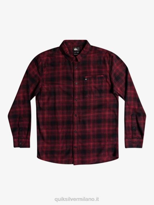 esso Quiksilver uomini camicia in flanella elasticizzata a maniche lunghe ganascia nera HTZR1769