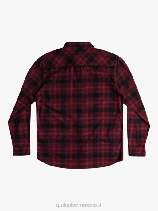 esso Quiksilver uomini camicia in flanella elasticizzata a maniche lunghe ganascia nera HTZR1769