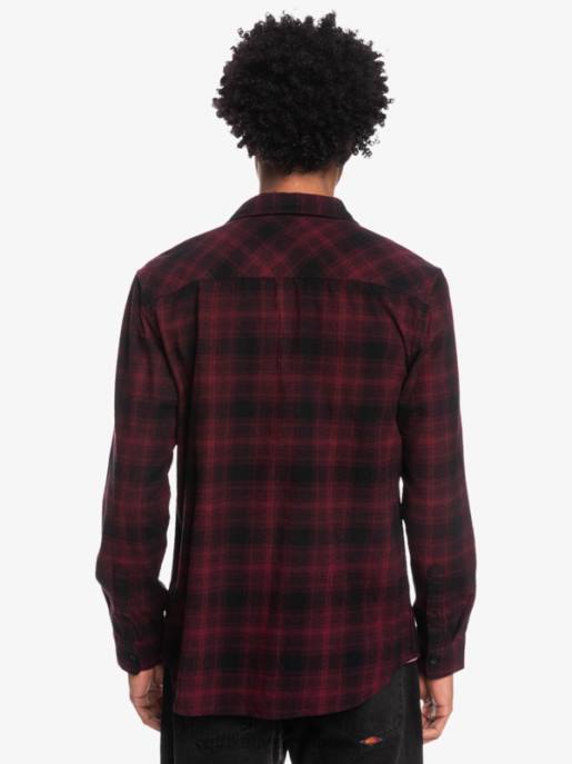 esso Quiksilver uomini camicia in flanella elasticizzata a maniche lunghe ganascia nera HTZR1769