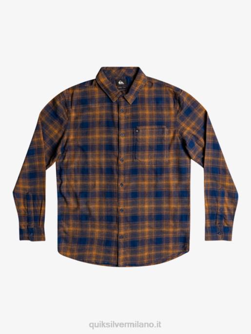 esso Quiksilver uomini camicia in flanella elasticizzata a maniche lunghe insegne blu ganaway HTZR1767
