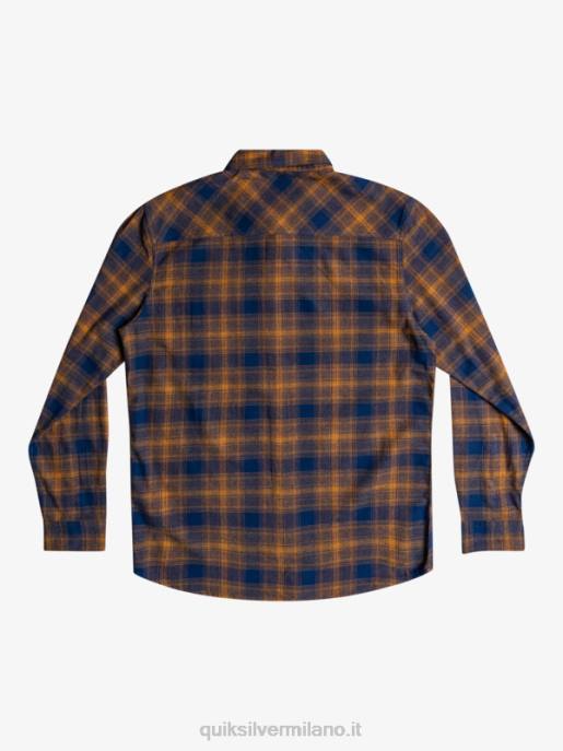 esso Quiksilver uomini camicia in flanella elasticizzata a maniche lunghe insegne blu ganaway HTZR1767