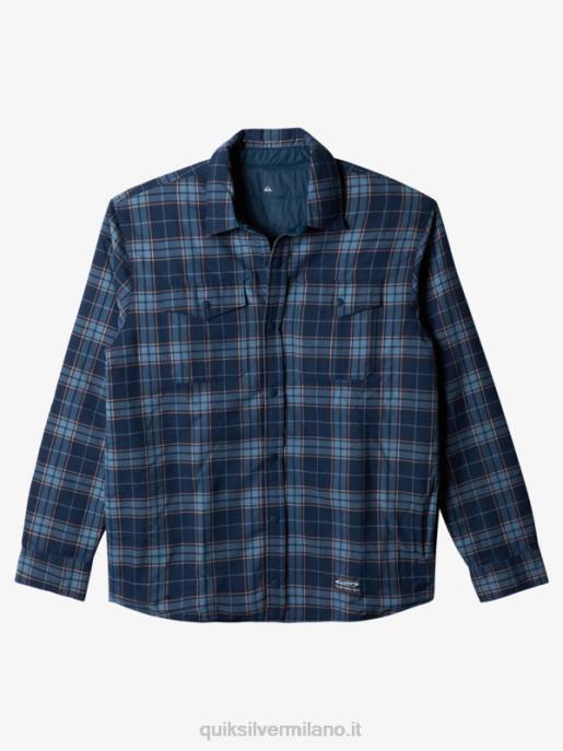 esso Quiksilver uomini camicia in flanella reversibile isolante per arrampicata libera insegna blu salita libera HTZR1702