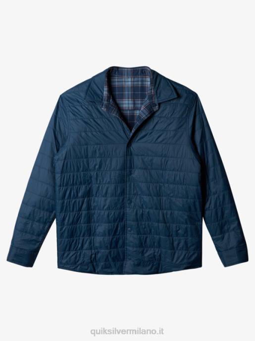 esso Quiksilver uomini camicia in flanella reversibile isolante per arrampicata libera insegna blu salita libera HTZR1702