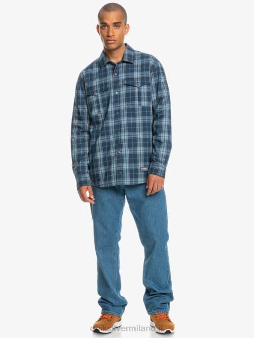 esso Quiksilver uomini camicia in flanella reversibile isolante per arrampicata libera insegna blu salita libera HTZR1702