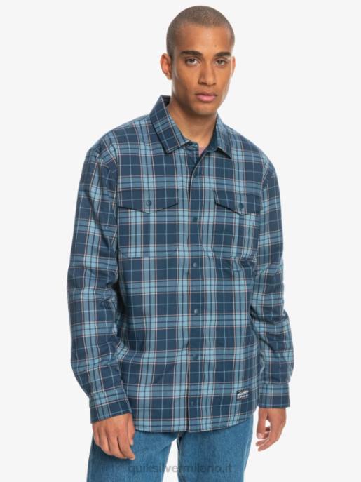 esso Quiksilver uomini camicia in flanella reversibile isolante per arrampicata libera insegna blu salita libera HTZR1702