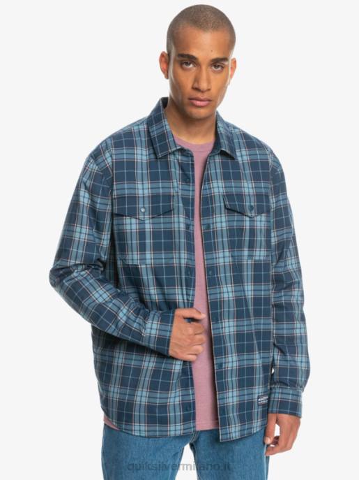 esso Quiksilver uomini camicia in flanella reversibile isolante per arrampicata libera insegna blu salita libera HTZR1702