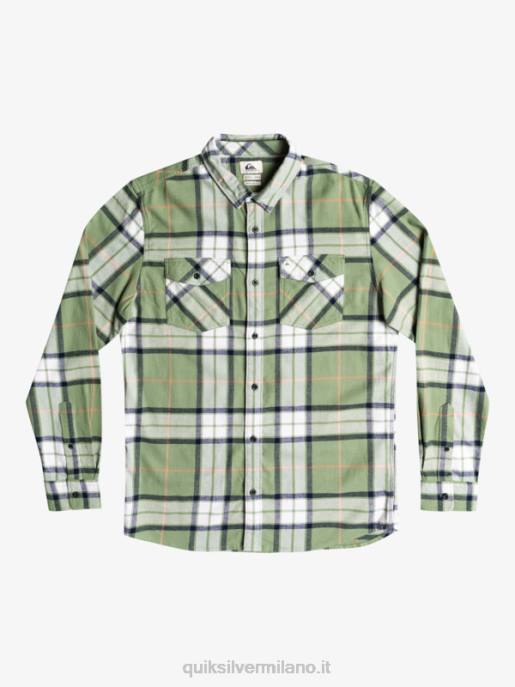 esso Quiksilver uomini camicia in flanella stretch tiglio manica lunga loden gelo tiglio stretch HTZR1427