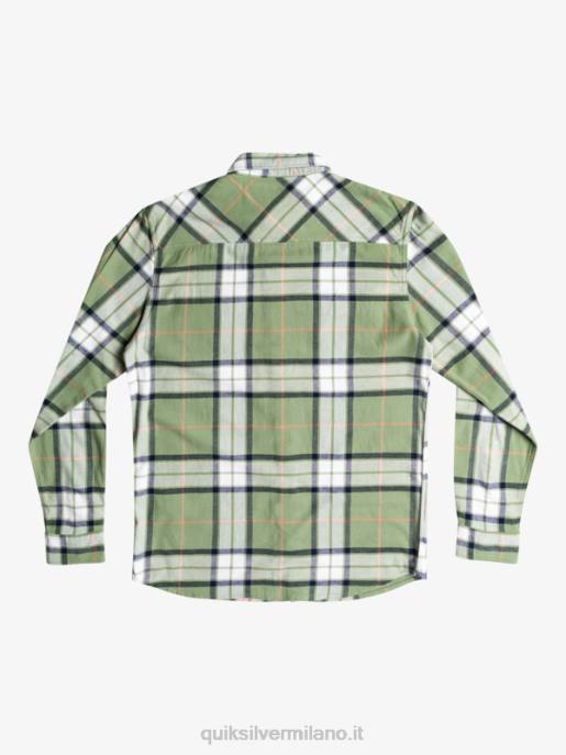 esso Quiksilver uomini camicia in flanella stretch tiglio manica lunga loden gelo tiglio stretch HTZR1427