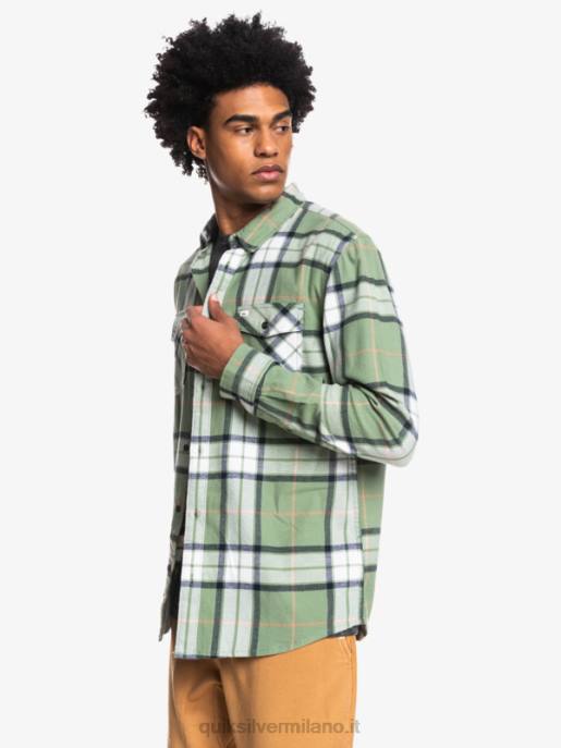 esso Quiksilver uomini camicia in flanella stretch tiglio manica lunga loden gelo tiglio stretch HTZR1427