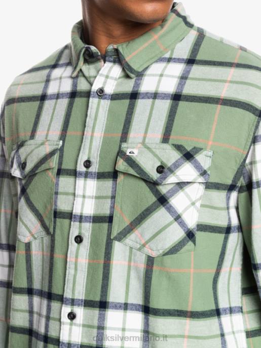 esso Quiksilver uomini camicia in flanella stretch tiglio manica lunga loden gelo tiglio stretch HTZR1427