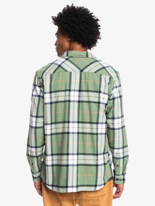 esso Quiksilver uomini camicia in flanella stretch tiglio manica lunga loden gelo tiglio stretch HTZR1427