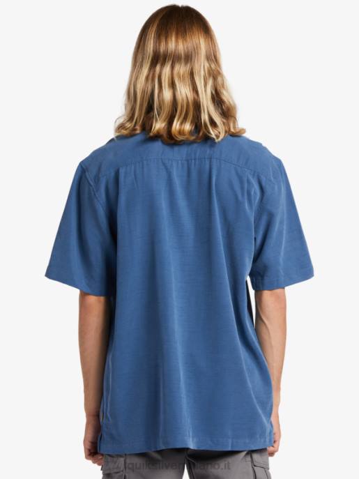 esso Quiksilver uomini camicia premium antirughe waterman tahiti palms alfiere blu HTZR872