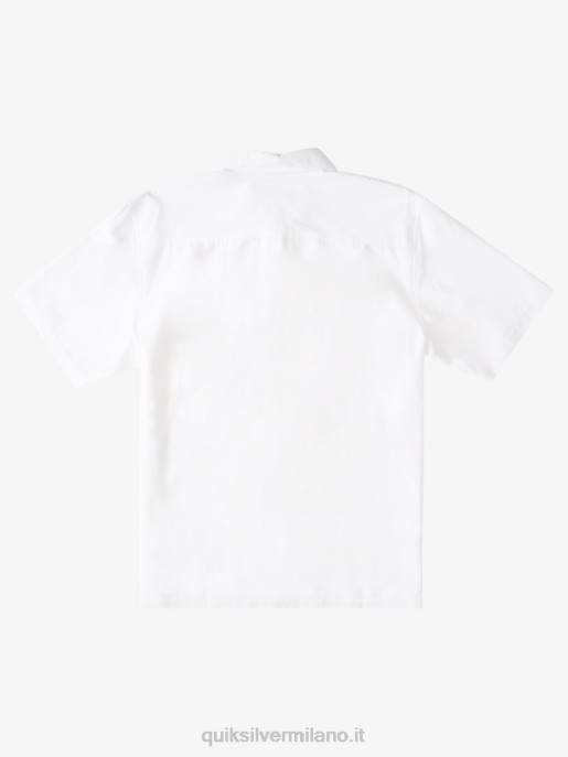 esso Quiksilver uomini camicia premium antirughe waterman tahiti palms bianco HTZR867