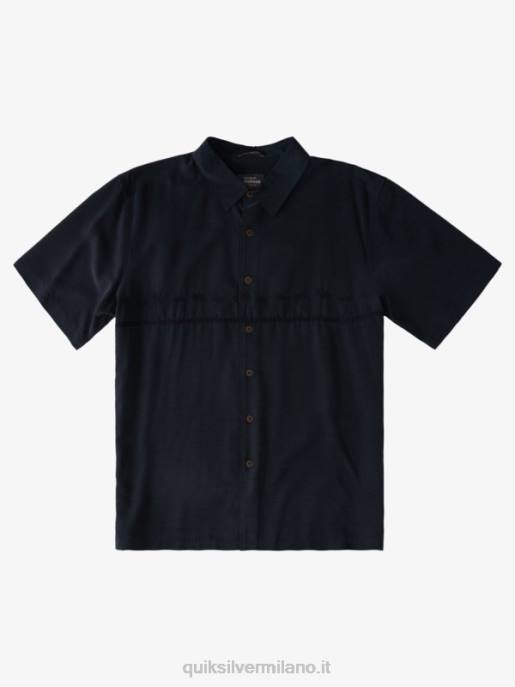 esso Quiksilver uomini camicia premium antirughe waterman tahiti palms nero HTZR868