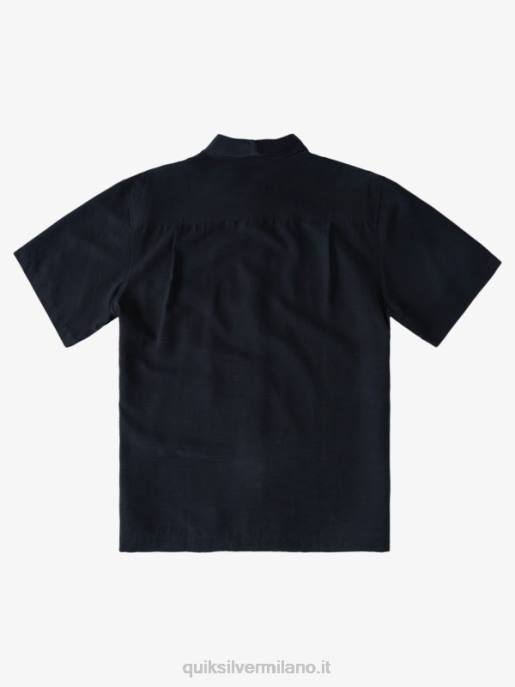 esso Quiksilver uomini camicia premium antirughe waterman tahiti palms nero HTZR868