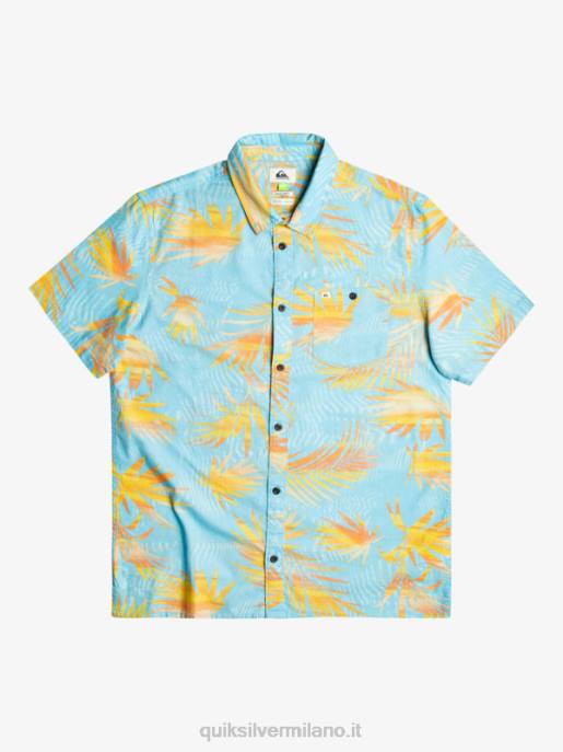 esso Quiksilver uomini camicia strappata in cotone a maniche corte l'azzurro del cielo squarciato HTZR1240
