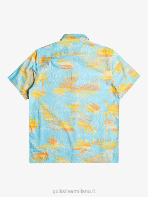 esso Quiksilver uomini camicia strappata in cotone a maniche corte l\'azzurro del cielo squarciato HTZR1240