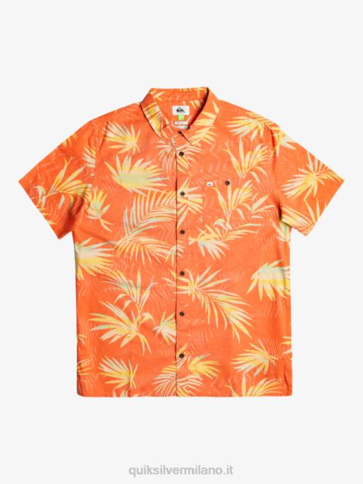 esso Quiksilver uomini camicia strappata in cotone a maniche corte salmone fresco strappato HTZR1241