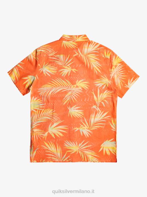 esso Quiksilver uomini camicia strappata in cotone a maniche corte salmone fresco strappato HTZR1241