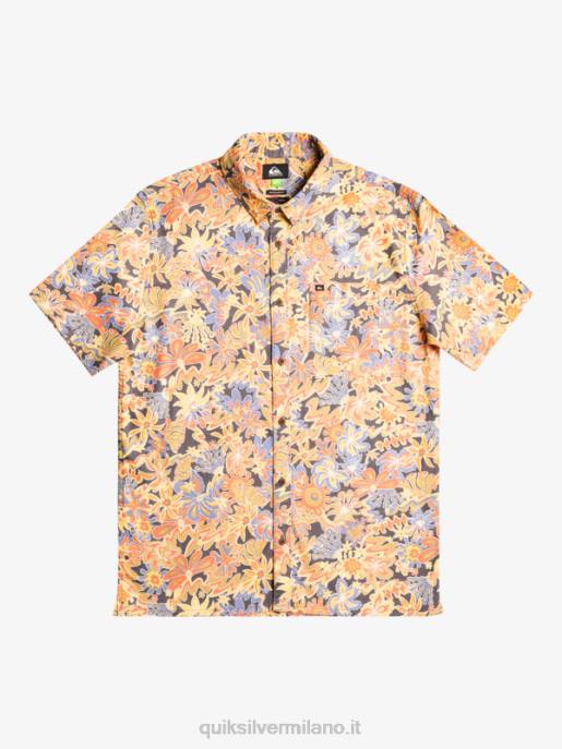 esso Quiksilver uomini camicia surfadelica a maniche corte surfadelica ardesia scura HTZR967